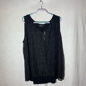 APT. 9 NWT Black Sparkly Sleeveless Top Size 2X